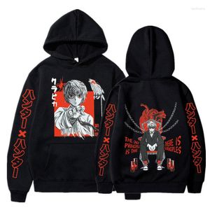 Herrtröjor roliga anime x hoodie kurapika grafiska tryck tröja casual överdimensionerad långärmad tröjor gotiska kläder