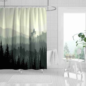 Shower Curtains 3D Ink Painting Art Shower Curtains Waterproof Fabric Cloth Bathroom Decoration Supply Washable Bath Room Curtain Douche Gordijn R230821