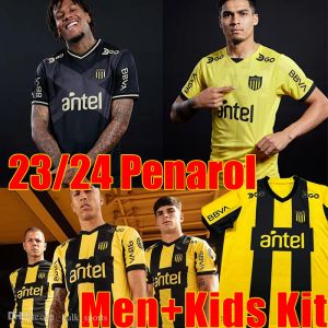 2023 Club Atletico Penarol 131th Soccer Jerseys 특별 버전 홈 기념판 22/23/24 우루과이 페나 롤 C.Rodriguez 남자 키트 세트 축구 셔츠