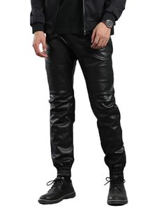 Мужские спортивные костюмы TSINGYI Брендовые мото черные брюки из искусственной кожи Мужские беговые брюки с эластичной резинкой на талии и карманами на молнии Уличная одежда Тонкие флисовые брюки Одежда 230904