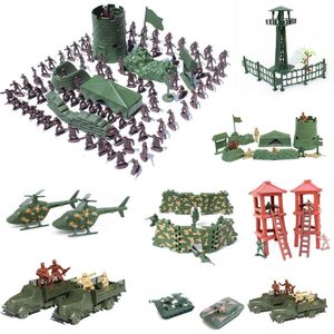 Figuras de brinquedos de ação Modelo de brinquedo militar Ação Figura Soldados Plástico Men Figuras 12 Poses soldados Tanques de aeronaves Turret Children Boy Gift 230821