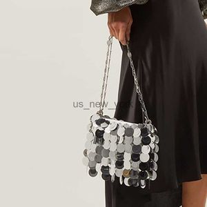 Evening Bags Silver Sequins Handbags for Women 2023 Fashion Bling Girls Shouler Bag Wedding Party Lady Glitter Tote Bag Purses HKD230821