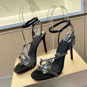 Pasek skokowy Rhinestone dekoracyjne sztylet sandały gladiator buty pompuje damskie imprezowe butę na imprezę wieczorową butę luksusowe designerskie obcasy Fabryczne obuwie