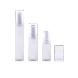 10st/parti 20 ml 30 ml 50 ml tomma plast PET -flaskor Matt toner Lotion Scrub Vakuum Airless Pump Bottle For Travel Wholesale EB53 LBARV