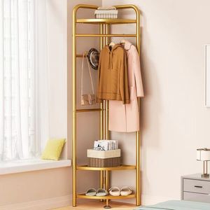 2-5layer corner coat rack bedroom floor light luxury belt wheel can move the doorway hanger hanger against the wall