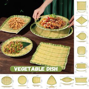 Plates Japan Imitation Bamboo Sushi Plate Tableware Barbecue Restaurant Pot Dish Creative Snack Dustpan Cold