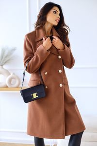 Designer womens lana miscele lunghi cappotti loro a doppio petto coat di piana autunno nuovi capispalla