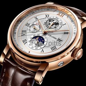 Other wearable devices 2021 New TEVISE Mens Mechanical Watches Top Brand Luxury Leather Moon Phase Automatic Watch Men Fashion Sport Waterproof Clock x0821