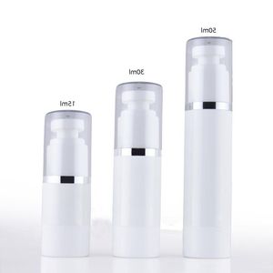 10pcs Taşınabilir Plastik Kenar Pet Havasız Pompa Şişesi15ml 30ml 50ml Vakum Losyon Parfüm Şişeleri Boş Küçük Kozmetik Konteyner EQVBA