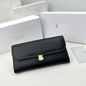 Modedesigner lyxiga läder plånböcker lång triompe cuir kreditkortshållare handväska väskor koppling väska kvinnor av zippy mynt purses handväska med original box dammväska