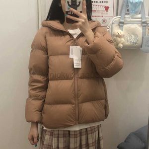 PARKAS PARKAS 2021 JAPELA ULTRALIDADE DE WINTER ULTRALIGHT Women Women Korean Warm Capeled Duck White Down Coat Casat Jacket Portable Puffer Coat Ki469