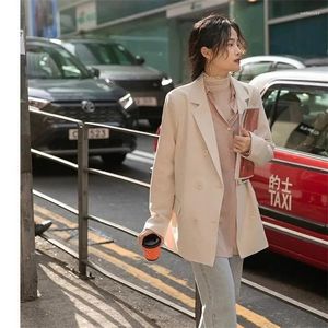 Women's Suits High Grade Explosive Street Small Suit Shoulder Pad Casual Pink Jacket For Spring Autumn Design Sense Niche Thin To