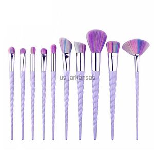 Make -up Pinsel 10pcs Einhorn -Make -up -Pinsel mit farbenfrohen Borsten Griff Fantasy Make -up Pinsel Set Foundation Lyeshadow Unicorn Pinsel Kit HKD230821