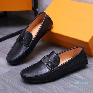 Designer - Männer Kleiderschuhe Leder Leder -Hochzeitsfeier -Laobers Herren Prom Mode Handgefertigte Wohnungen Größe 38-44