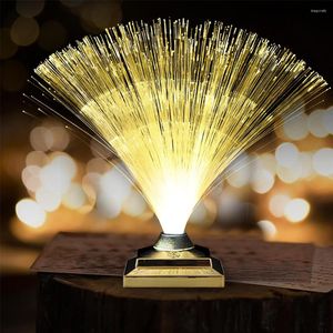 Table Lamps LED Optic Fiber Light Touch Control RGB Colorful Night Rechargeable 1800mAh Wedding Holiday Party Christmas Decor