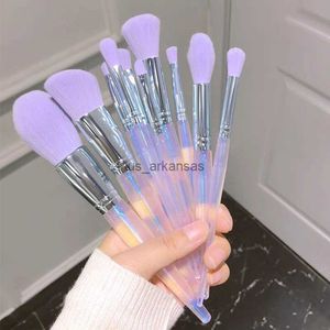 メイクアップブラシプロフェッショナルメイクアップブラシSet-MoonLight Purple10 PCS COSMESTIC BRUSHES-Foundation Powder Blush Fiber Beauty Up Tool HKD230821