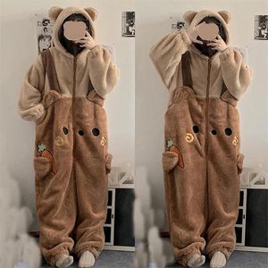 Frauenschlaf Lounge Flanell Anime Onesie Erwachsene Tier Pijama Pyjamas Set Frauen Männer Cosplay Halloween Cartoon Pajama Winter 283t