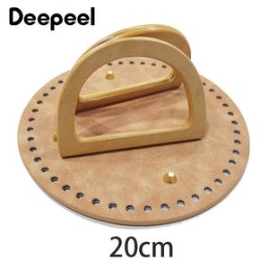 Çanta Parçaları Aksesuarları 1Set Deepeel Ahşap Kulplar Deri Alt El Yapımı Malzemeli Wovenbag El Çantaları Örgü S DIY Dikiş 2303399