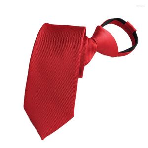 Papillaggio ties di moda cravatte rosse per uomo festa nuziale 8 cm cravatta pigra a strisce solide a strisce di bus a strisce uomini lavorano abita