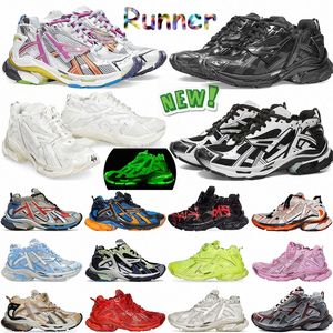 Paris Runner 7.0 sneakers män kvinnor skor mesh svart vit dekonstruktion retro faux-läder låg toptränare i vinrött casual6k3m#