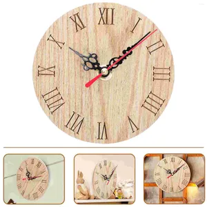 Orologi da parete Small Clock decorazioni in legno rotondo sospeso decoro della camera da letto decorazione