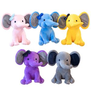 Kids Elephant Plush Toys With Christmas Hat Soft Pillow Stuffed Cartoon Animals Soft Dolls Toys Kids Sleeping Back Cushion Childre253c