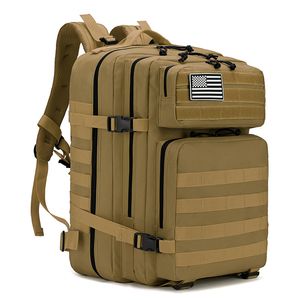 Backpacking Paketleri 50L 1000D Naylon Su Geçirmez Trekking Balıkçı Av Çantası Sırt Çantası Açık Askeri Sırt Çantaları Taktik Spor Kampı Yürüyüş 230821