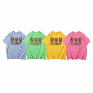 入浴類人猿シャツ新しい夏のスイカモンキープリントメンズアンドレディースカジュアルラウンドネックTシャツバス猿