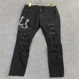 21SS Style Classic Slim-leg Mens Jeans Men Clothing Fit Straight Biker Ripper Zipper Full length Snakes Pants Casual Size 28-40215f