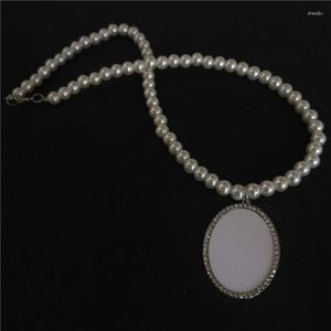 Keychains Sublimation Blank Glass Bead Round Oval Necklaces Pendants Is 8mm Heat Transfer Printing Materials 15pcs/lot