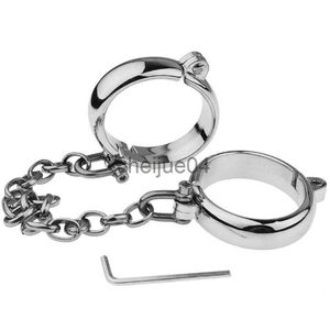 Other Health Beauty Items Handcuffs Ankle Cuff Oval Type Metal Bondage Lock BDSM Fetish Wear With Chain Bondage Harness Sex Games Slave Restraints Couples x0821