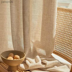 Curtain LAEWIN - thickened tulle beige cotton linen type tulle curtains yarn for bedroom living study room solid modren curtain HKD230821