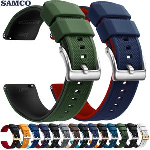 Sehen Sie Bänder Premium -Silikonband Schnellfreisetzungsgummi 18mm 20mm 22mm Ersatzband 230821 an