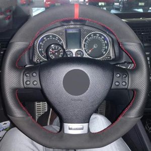 DIY Car Steering Wheel Cover for Volkswagen Golf 5 Mk5 GTI VW Golf 5 R32 Passat R GT 2005201d