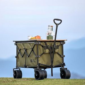 Storage Bags 2023 Folding Cart Portable Foldable 190L Large Capacity Multifunction Outdoor Camping Table Light Wagon BBQ Trolley