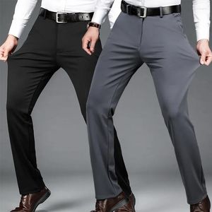 Men's Suits Summer Thin Fashion Business Casual Suit Pants Long Elastic Straight Sleeve Formal Plus Size 28-40