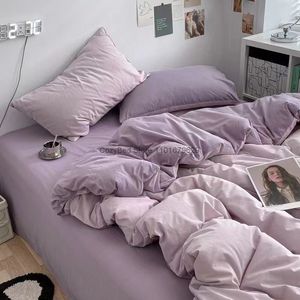 Sängkläder sätter nordiska prinsessor lila sängkläder set flickor pojkar en enda dubbel storlek platta lakan täcke täcke kudde säng sängkläder hem textil 230818