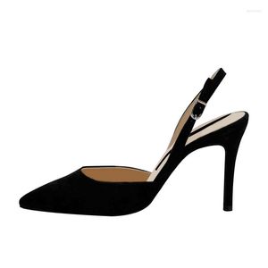 Sandali sexy scarpe da donna appuntite con tacchi a spillo laterale aria superficiale bocca selvaggia una fibbia con donne baotou