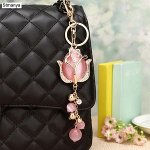 Kleryki Mężczyźni High-end Rhinestone Tulip Wysokiej jakości kluczowa torba uchwytu Vintage Akcesoria Kobiet Biżuteria prezentowa K2027