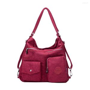 Okul çantaları moda omuz sırt çantası büyük kapasiteli kadın çanta naylon yüksek kaliteli basit düz renkli bayanlar sırt çantası