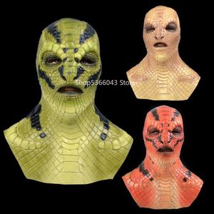 Party Masks Latex Viper Halloween Cosplay Mask Scary Snake Horrible Scary Monster Party Costume Masker Vuxen Halloween Party Accessories Prop 230820