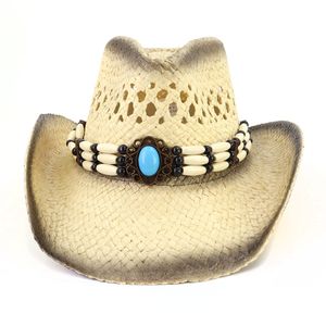 Yeni Western Cowboy Şapkası El Dokuma Hip Hat Erkekler ve Kadınlar Açık Deniz Kılavuzu Güneş geçirmez Plaj Kapağı Güneş Şapk Sombrero Vaquero Hombre