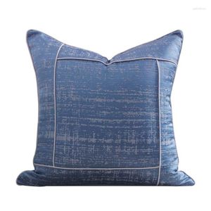 Pillow Cover Decorative Case Simple Modern Cold Blue Jacquard Home Office Sofa Chair Decoration Coussin