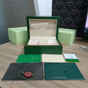 HJD Fashion Green Cases R Quality O Watch L Boxs E Paper X Bags Certificate Original Boxes for Wood Woman Man Watches Present Box A230p