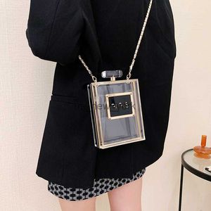 Evening Bags Fashion Perfume Bottle Bags For Women 2021 Women's Luxury Clutches Purse Crossbody Shoulder Bags Laides Acrylic Box Evening Bag HKD230821