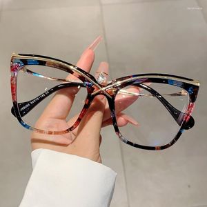 선글라스 kammpt 대형 고양이 눈 안경 패션 빈티지 블루 라이트 차단 안경 2023 여성을위한 트렌디 한 비 처방 안경