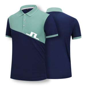 Männer Polos j Linindeberg Golf Mode Polo -Hemd Kurzarm Sommer gestreiftes Patchwork Druck lässig atmungsaktiv T -Shirt Männer 1AE