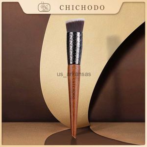 Makyaj Fırçaları Chichodo Makyaj Fırçası-Amber Serisi Oyma Tüp Sentetik Saç Vakfı BB Krem Kozmetik Pen-Beauty-Kosmetik-F224 HKD230821