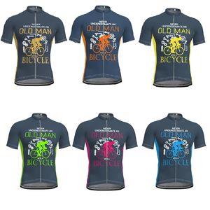 Cykelskjortor toppar 6 Style Men's Short Sleeve Cycling Jersey Cycling Clothes Old Men Bicycle Summer Blue Cycling Top Bike Top Mtb Road Wear 230820
