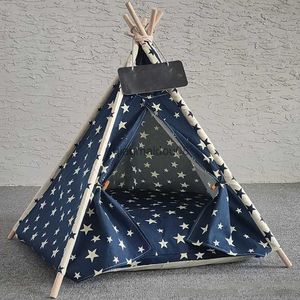 Diğer Pet Malzemeleri Köpek çadır Pet Teepee Köpek Kedi Ev Taşınabilir Yıkanabilir Evcil Yatak Köpek Kedi Dantel Tarzı Yastık ile Köpek Kedi HKD230821